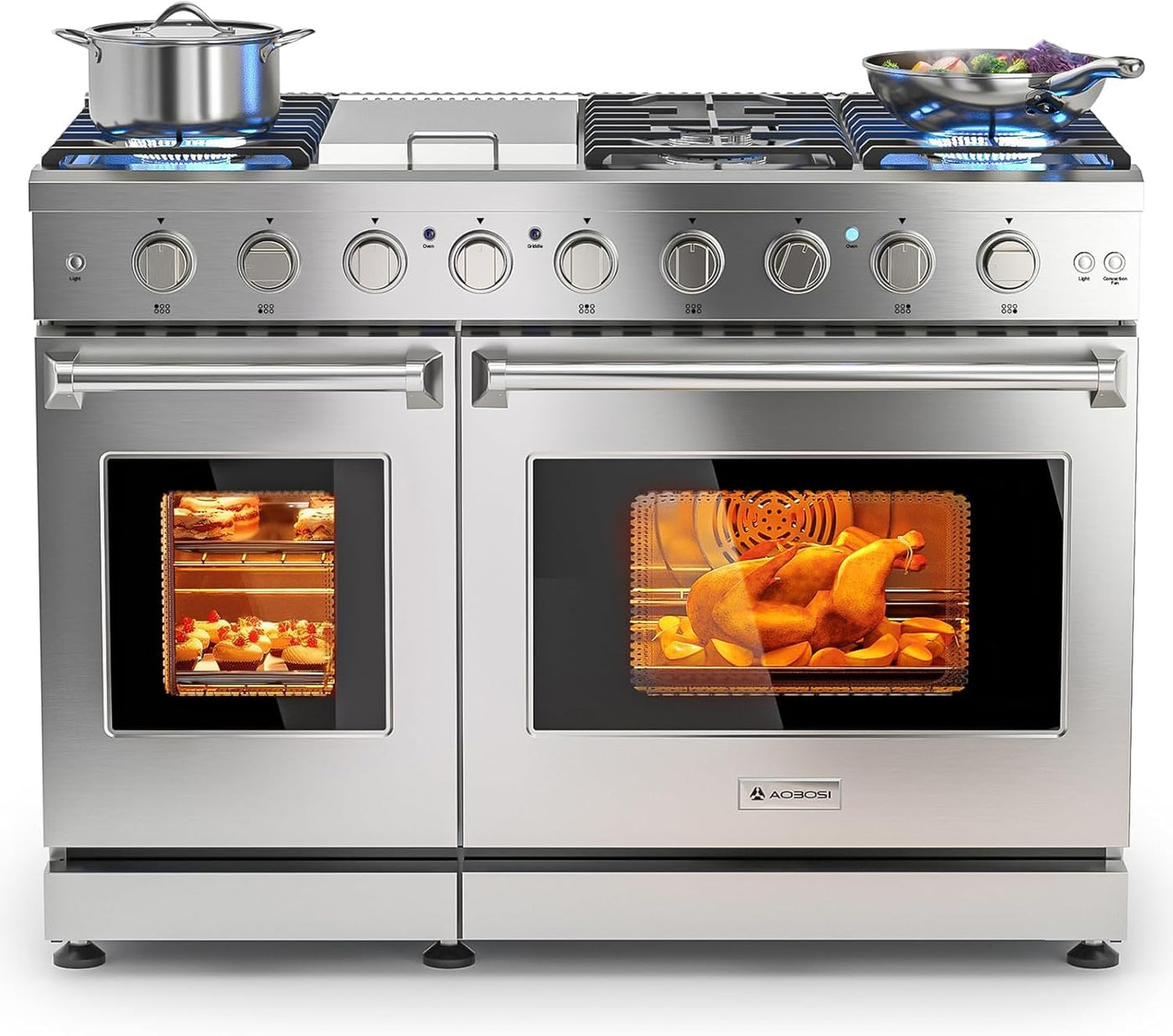 48" Double Oven Gas Range