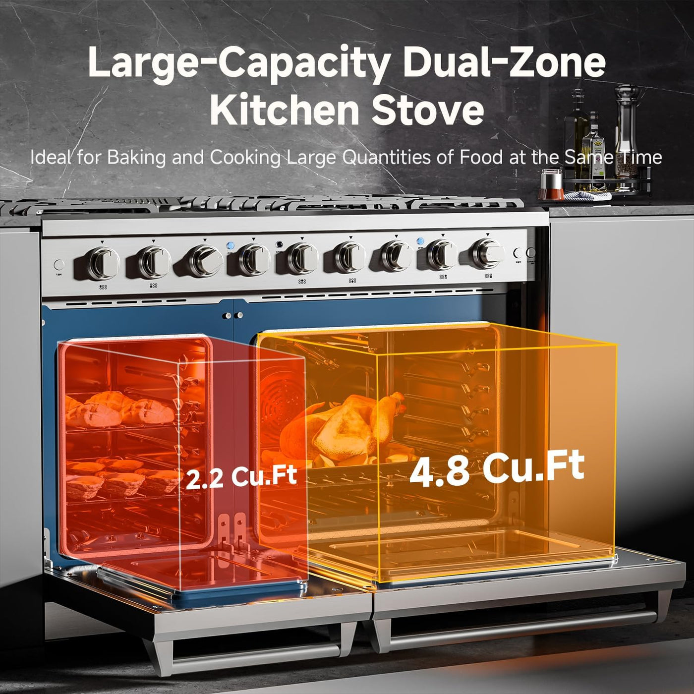 48" Double Oven Gas Range